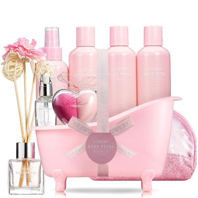 Lovery 17pc Aromatherapy Set, Rose Petal Bath and Body Spa Kit with Oil Diffuser and More Image 1