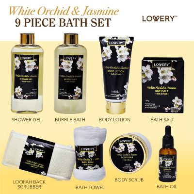 Lovery Bath & Body Gift - Orchid & Jasmine - Body Scrubs, Lotions & More - 9pc Image 1