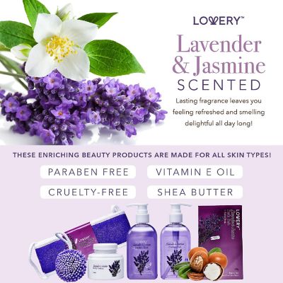 Lovery Home Spa Gift Baskets -  Lavender & Jasmine Home Spa - 8pc Set Image 2
