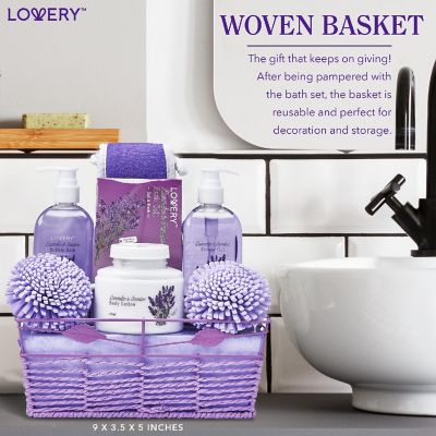 Lovery Home Spa Gift Baskets -  Lavender & Jasmine Home Spa - 8pc Set Image 3