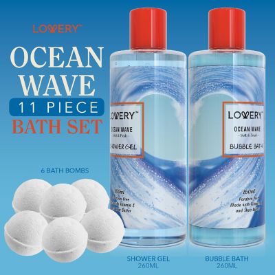 Lovery Home Spa Gift Baskets -  Ocean Wave in Heart Jeweled Holder - 11pc Image 1