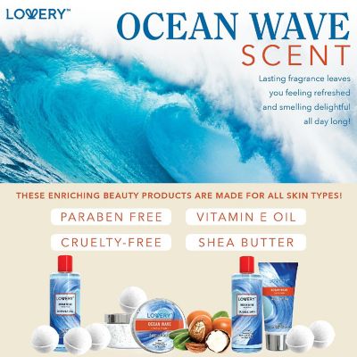 Lovery Home Spa Gift Baskets -  Ocean Wave in Heart Jeweled Holder - 11pc Image 3