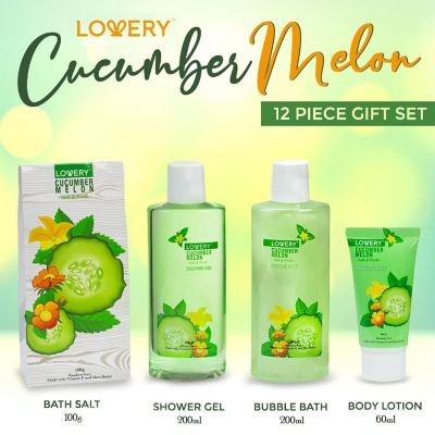 Lovery Home Spa Gift Set - Aromatherapy Kit - Natural Cucumber & Organic Melon - 12 pc Image 2