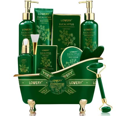 Lovery Luxury Holiday Basket, Eucalyptus Stress Relief Spa Kit, Bath and Body Care Image 1