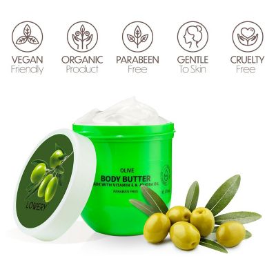 Lovery Olive Body Butter - Ultra Hydrating Shea Butter Body Cream Image 2