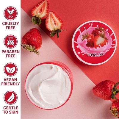 Lovery Strawberry Milk Body Butter - 12oz Ultra-Hydrating Shea Butter Body Cream Image 1