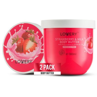 Lovery Strawberry Milk Whipped Body Butter - 2 Pack - for Men & Women Image 1