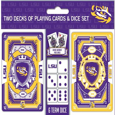 LSU Tigers - 2-Pack Playing Cards &amp; Dice Set Image 1