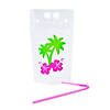 Luau Party Collapsible BPA-Free Plastic Drink Pouches with Straws - 25 Ct. Image 1