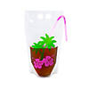 Luau Party Collapsible BPA-Free Plastic Drink Pouches with Straws - 25 Ct. Image 2