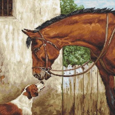 Luca-S - Hunter and Foxhound B580L Counted Cross-Stitch Kit Image 1