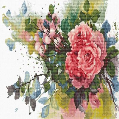 Luca-S - Red roses B2383L Counted Cross-Stitch Kit Image 1