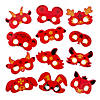 Lunar New Year Paper Zodiac Animal Masks - 12 Pc. Image 1