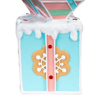 Luxe Light Decor 14" Pastel Stacking Christmas Gift Boxes, Polyresin Holiday Decor Image 2