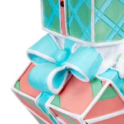 Luxe Light Decor 14" Pastel Stacking Christmas Gift Boxes, Polyresin Holiday Decor Image 3