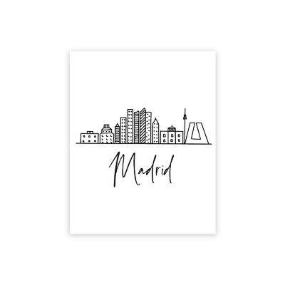 Madrid Skyline BW 16x20in 1-Pack Image 1
