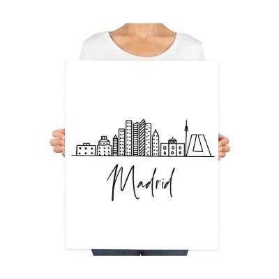 Madrid Skyline BW 16x20in 1-Pack Image 2