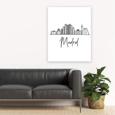 Madrid Skyline BW 16x20in 1-Pack Image 3