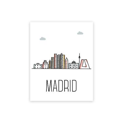 Madrid Skyline Color 16x20in 1-Pack Image 1