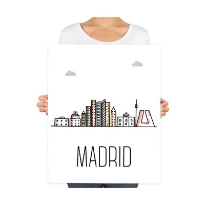 Madrid Skyline Color 16x20in 1-Pack Image 2