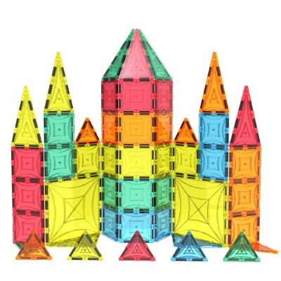 Mag-Genius Magnet Tiles - Clear Magnetic 3D Building Blocks STEM  60 Pieces Image 3