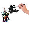 Magic Color Scratch Reindeer Christmas Ornaments - 24 Pc. Image 1