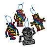 Magic Color Scratch Robot Ornaments - 24 Pc. Image 1