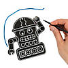 Magic Color Scratch Robot Ornaments - 24 Pc. Image 1