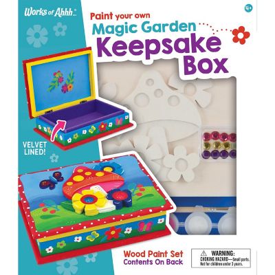 Magic Garden Keepsake Box Wood Craft &amp; Paint Kit Image 1