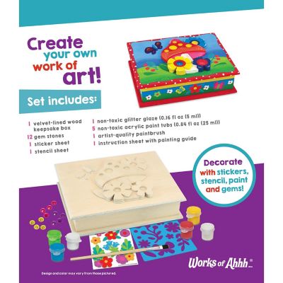 Magic Garden Keepsake Box Wood Craft &amp; Paint Kit Image 3