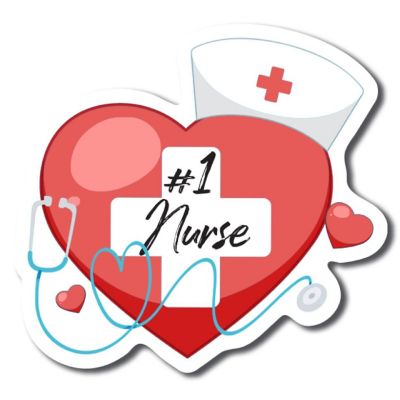 Magnet Me Up #1 Nurse Magnet Decal with Heart, 5x4.5 inches, Heavy Duty Automotive Magnet For Car Truck SUV Or Any Other Magnetic Surface Image 1