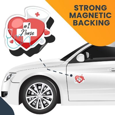Magnet Me Up #1 Nurse Magnet Decal with Heart, 5x4.5 inches, Heavy Duty Automotive Magnet For Car Truck SUV Or Any Other Magnetic Surface Image 3