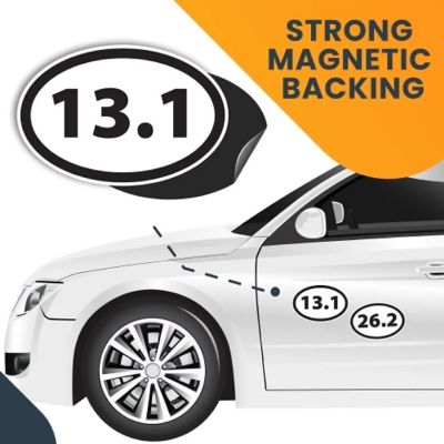 Magnet Me Up 13.1 Half Marathon and 26.2 Marathon Black Oval Magnet Decal Combo Pack, 4x6 Inches, Heavy Duty Automotive Magnet for Car Truck SUV Image 3