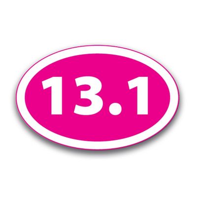 Magnet Me Up 13.1 Half Marathon Inverted Pink Oval Magnet Decal, 4x6 Inches, Heavy Duty Automotive Magnet for Car Truck SUV Image 1