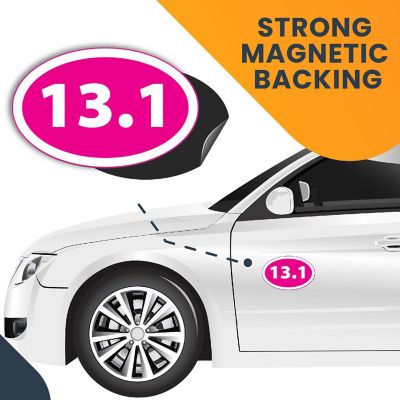 Magnet Me Up 13.1 Half Marathon Inverted Pink Oval Magnet Decal, 4x6 Inches, Heavy Duty Automotive Magnet for Car Truck SUV Image 3