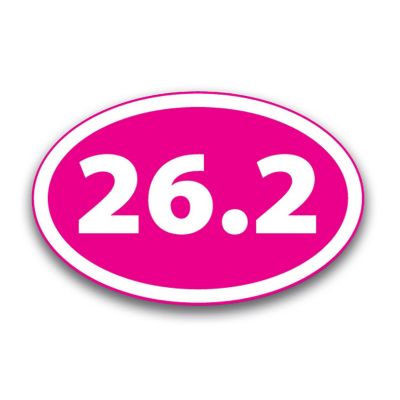 Magnet Me Up 26.2 Marathon Inverted Pink Oval Magnet Decal, 4x6 Inches, Heavy Duty Automotive Magnet for Car Truck SUV Image 1