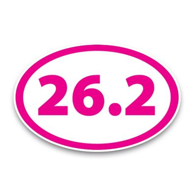 Magnet Me Up 26.2 Marathon Pink Oval Magnet Decal, 4x6 Inches, Heavy Duty Automotive Magnet for Car Truck SUV Image 1
