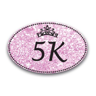 Magnet Me Up 5K Marathon Pink Princess Oval Magnet Decal, 4x6 Inches, Heavy Duty Automotive Magnet for Car Truck SUV Image 1