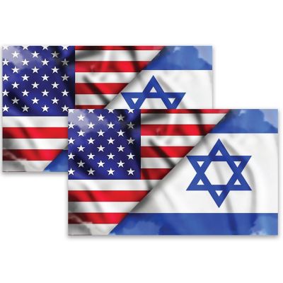 Magnet Me Up American and Israeli Flag Magnet Decal, 3x5 Inches, Blue and White, Heavy Duty Automotive Magnet for Car, Truck, SUV, Support and Stand With Israel Image 1
