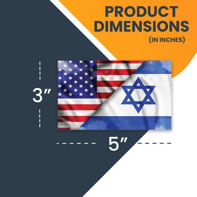 Magnet Me Up American and Israeli Flag Magnet Decal, 3x5 Inches, Blue and White, Heavy Duty Automotive Magnet for Car, Truck, SUV, Support and Stand With Israel Image 1