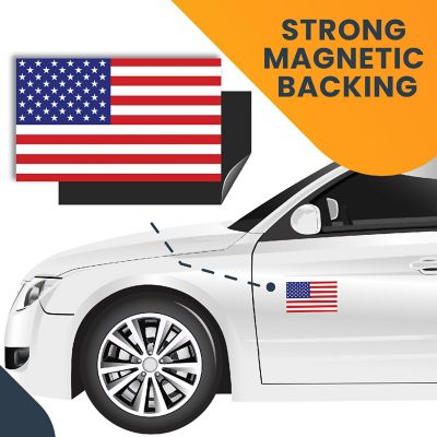 Magnet Me Up American Flag Magnet Decal, 3x5 Inches, 4 Pack, Red, White and Blue, Heavy Duty Automotive Magnet for Car Truck SUV Image 3