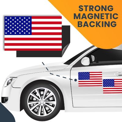 Magnet Me Up American Flag Magnet Decal, 7x12 inches, 2 Pack, Red White and Blue, Heavy Duty Automotive Magnet for Car Truck SUV Image 3