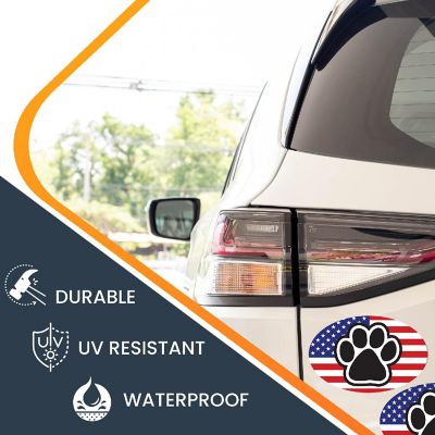 Magnet Me Up American Flag With Paw Print Oval Magnet Decal, 4x6 Inches, Heavy Duty Automotive Magnet for Car Truck SUV, 2 Pack Image 2