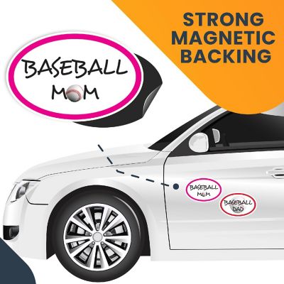 Magnet Me Up Baseball Mom and Baseball Dad Combo Pack Oval Magnet Decal, 4x6 Inches, Heavy Duty Automotive Magnet for Car Truck SUV Image 3