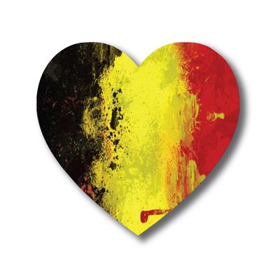 Magnet Me Up Belgium Belgian Brussels Flag Heart Magnet Decal, 5 Inches, Heavy Duty Automotive Magnet for Car Truck SUV Image 1