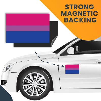 Magnet Me Up Bisexual Pride Flag Car Magnet Decal, 4x6 Inches, Pink Blue and Purple, Heavy Duty Automotive Magnet for Car Truck SUV, in Support of LGBTQ Image 3