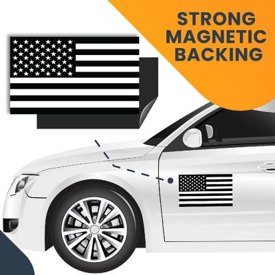 Magnet Me Up Black and White American Flag Magnet Decal, 7x12 Inches, Heavy Duty Automotive Magnet for Car Truck SUV Image 3