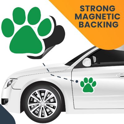 Magnet Me Up Blank Green Pawprint Magnet Decal, 5 Inch, Heavy Duty Automotive Magnet for Car Truck SUV Image 3