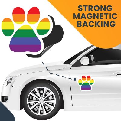 Magnet Me Up Blank LGBTQ Pawprint Magnet Decal, 5 Inch, Heavy Duty Automotive Magnet for Car Truck SUV Image 3