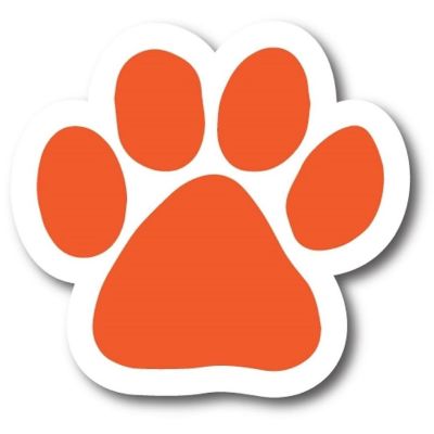 Magnet Me Up Blank Orange Pawprint Magnet Decal, 5 Inch, Heavy Duty Automotive Magnet for Car Truck SUV Image 1